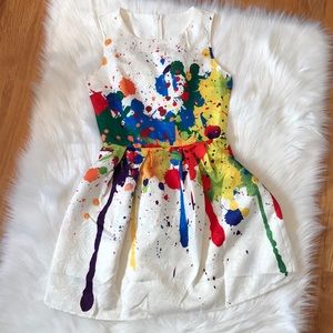 NWOT Mini Skater Dress Paint Splatter